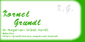 kornel grundl business card